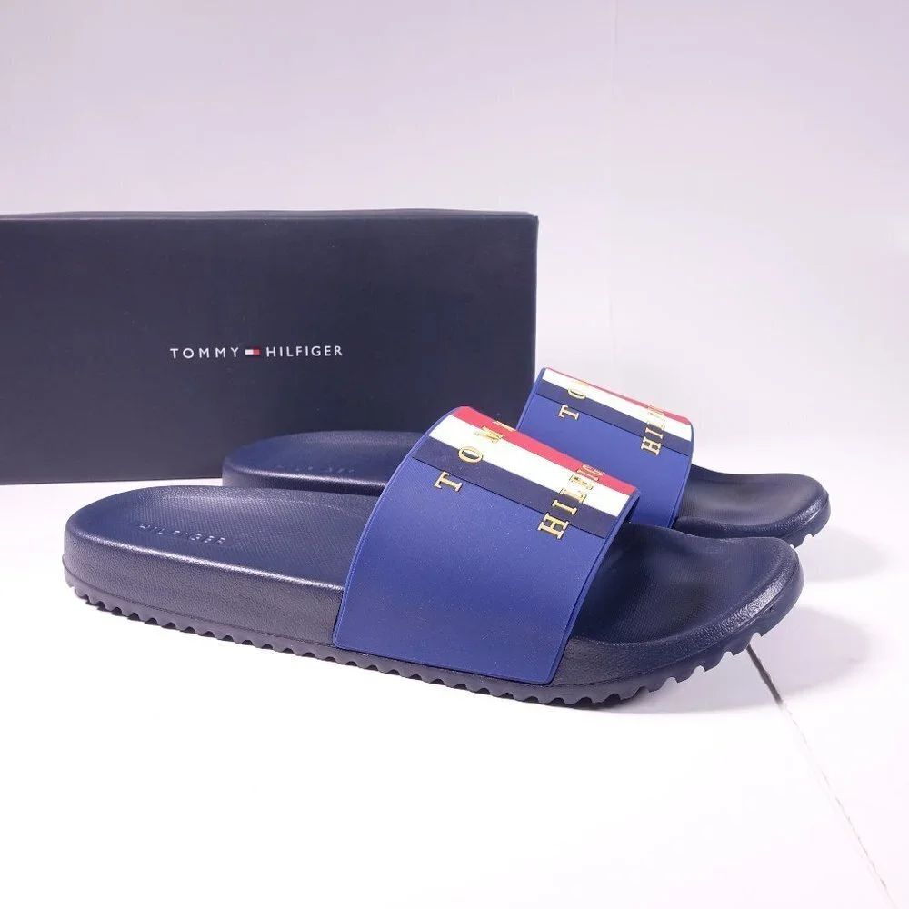 Tommy Hilfiger Ramen Slide Sandals Medium Blue